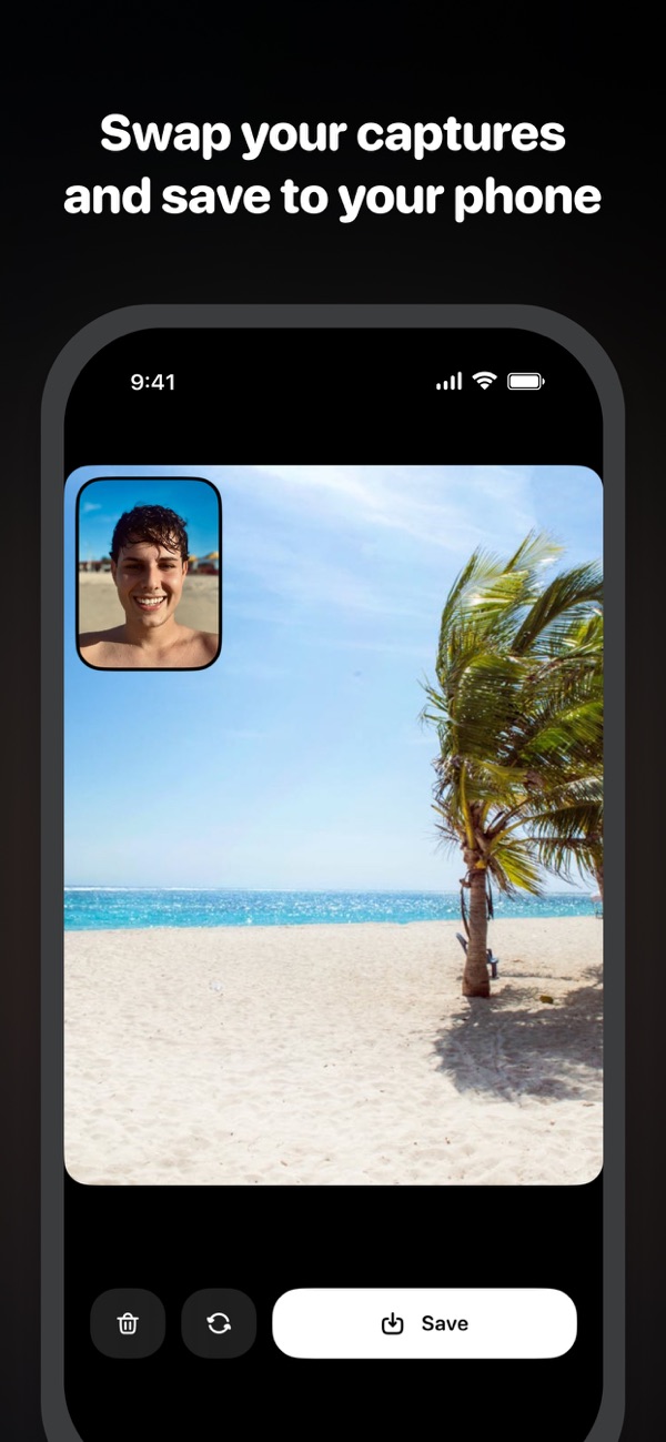 Capturing a dual photo in Selfie
